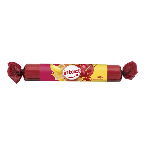 Intact Traubenzucker Rolle Kirsche-Banan 40 g
