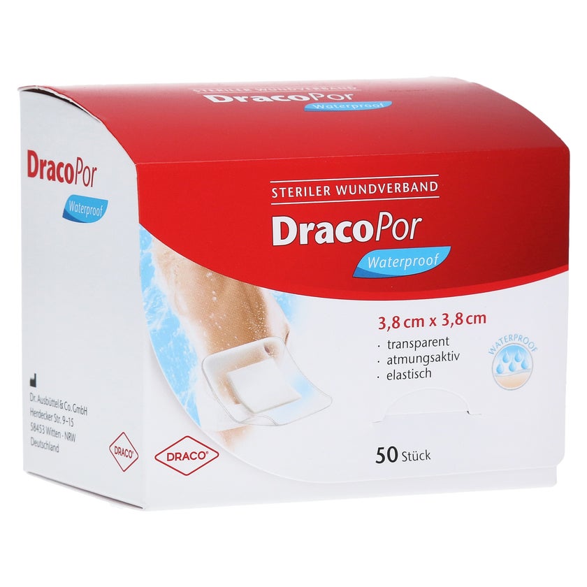 Dracopor Waterproof Wundverband 3,8x3,8 50 St