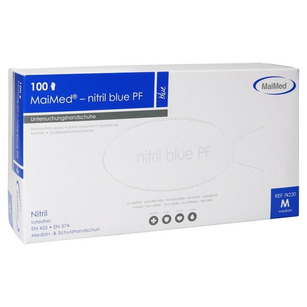 MaiMed® nitril blue PF Einmalhandschuhe 100 Stck. - M 100 St