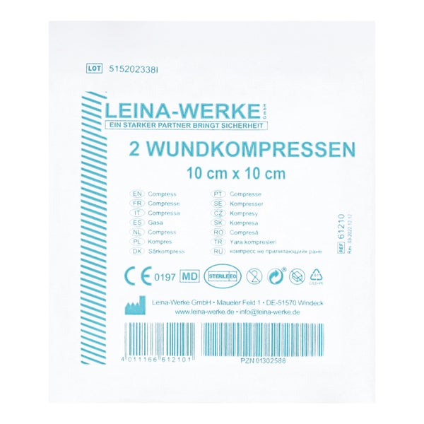 Leina Wundkompressen 10x10 cm steril 2 St