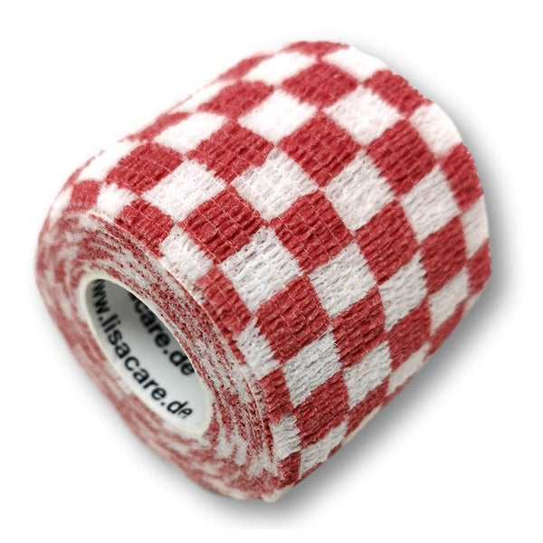 LisaCare selbstklebender Verband - Karo Rot - 5cm x 4,5cm 1 St