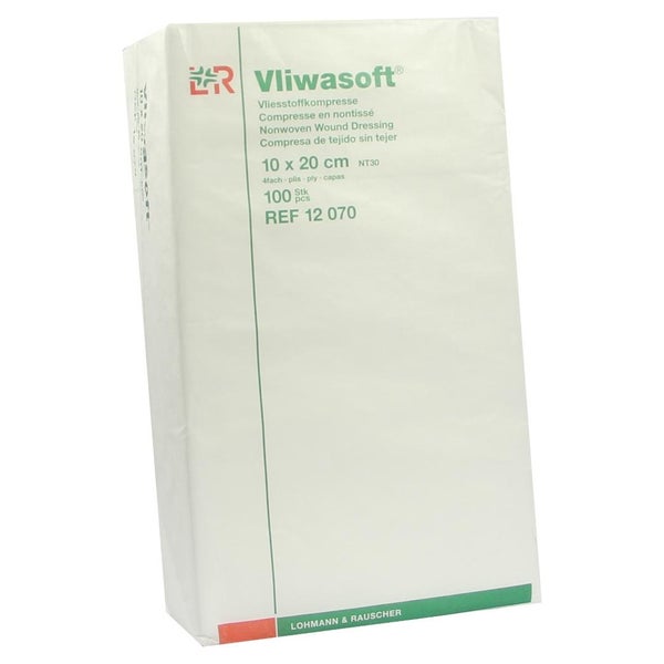 Lohmann Rauscher Vliwasoft Vliesstoffkompresse 4 - fach 100 Stück - 10 x 20 cm 100 St