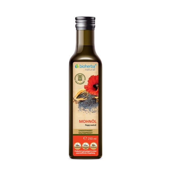 Bioherba Mohnöl kaltgepresst – Natürliches Mohnsamenöl 250 ml
