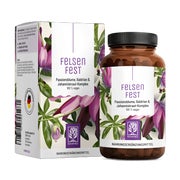 Produktabbildung: Johanniskraut Baldrian Passionsblume Komplex mit Folsäure (Folat) & Vitamin B12 - FELSENFEST - 90 vegane Kapseln - NATURTREU® 90 St