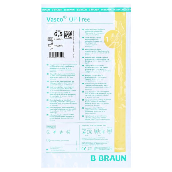 B. Braun Vasco OP Free Einmalhandschuhe Polyisopren naturweiß steril 40 Paar - 6.5 2 St
