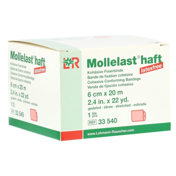 Lohmann Rauscher Mollelast haft Kohäsive Fixierbinde Latexfrei 1 Stück - Rot / 6 cm x 20 m 1 St