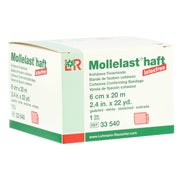 Lohmann Rauscher Mollelast haft Kohäsive Fixierbinde Latexfrei 1 Stück - Rot / 6 cm x 20 m 1 St