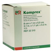Lohmann & Rauscher Komprex Schaumgummi Binde, weiß, individuell zuschneidbar - 1 Stück, Maße: 8 cm x 1 m, Stärke 5 mm 1 St