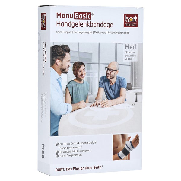 BORT Manubasic Bandage rechts S schwarz 1 St