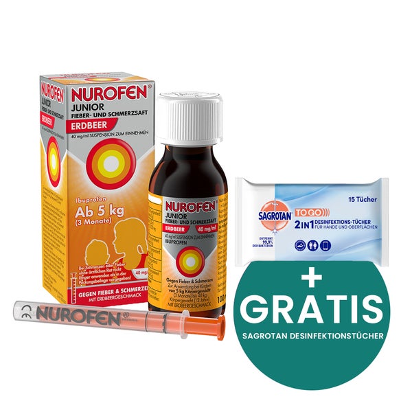 NUROFEN Junior Fieber- und Schmerzsaft Erdbeer 40mg/ml Ibuprofen 100 ml