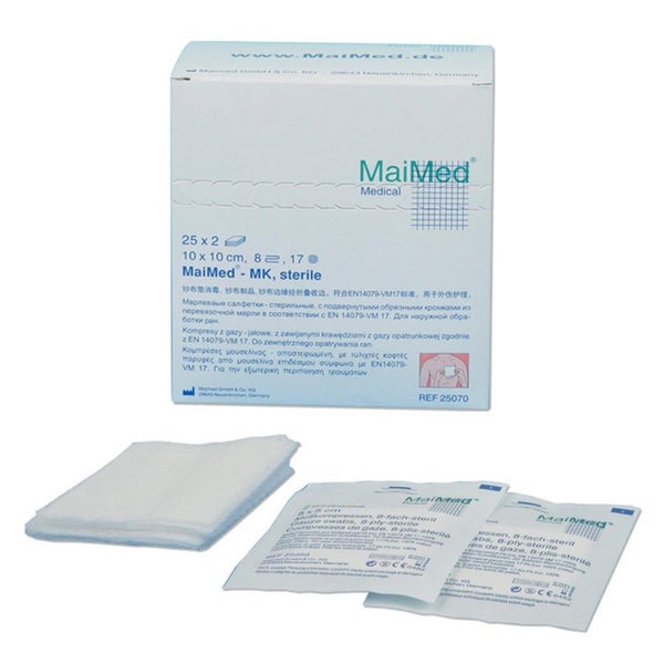 MaiMed Mullkompressen steril 8- lagig 25x2 Stück - 10 cm x 10 cm 25X2 St