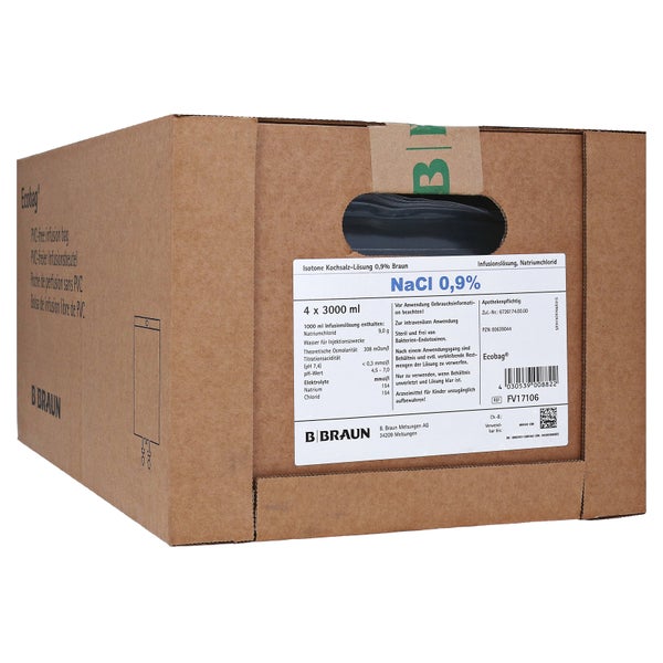 Natriumchlorid 0,9% Braun Ecobag Infusio 4X3000 ml