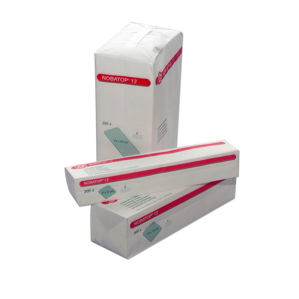 Noba Nobatop 12 Vliesstoffkompressen, 6-fach, 7,5 x 7,5 cm, 1 x 200er Pack 200 St