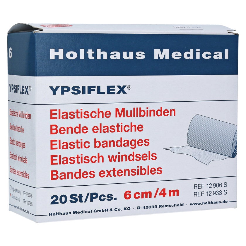Holthaus Medical YPSIFLEX elastische Mullbinden 20-fädig, lose (20 Stck.) - 4 m x 6 cm 20 St