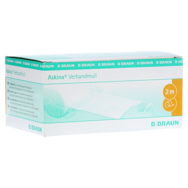 B. Braun Askina Verbandmull 8-fach, zuschneidbar - 2 m – Klarsichtspender 1 St