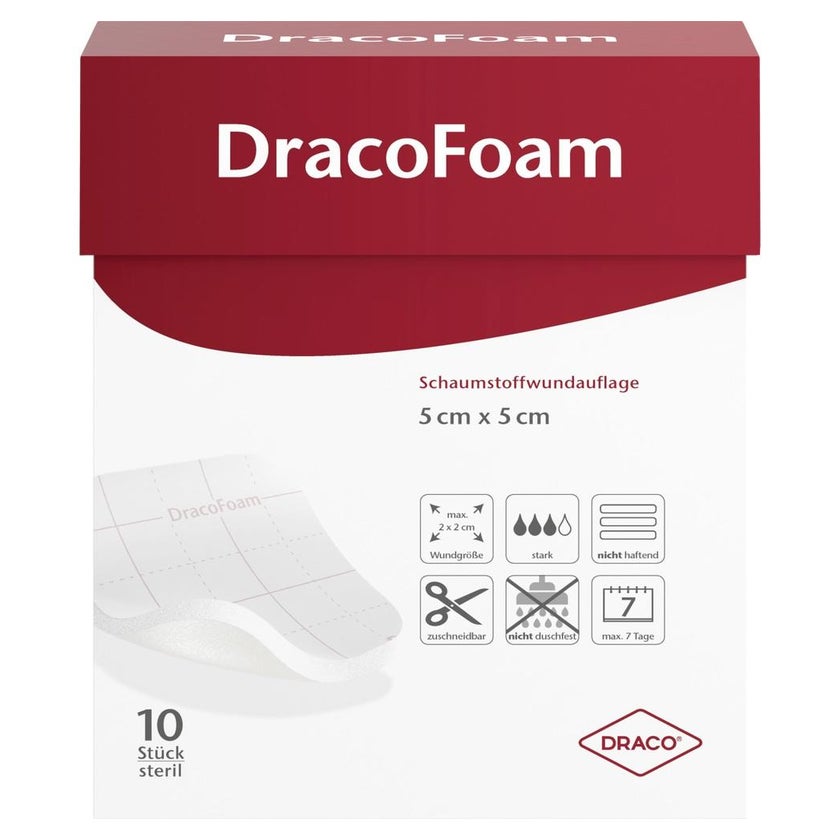 Dracofoam Schaumstoff Wundauflage 5x5 cm 10 St