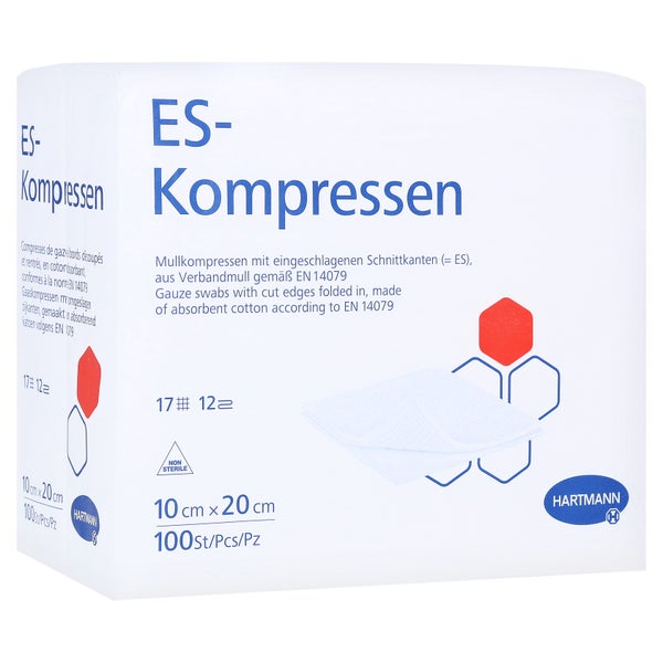 Es-kompressen Unsteril 10x20 cm 12fach 100 St
