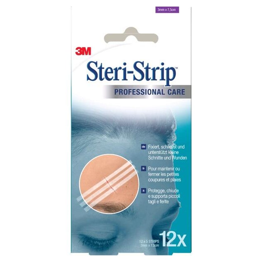3M Steri-Strip Wundverschlussstreifen - 3 x 75 mm (12 x 5 Str.) 12X5 St