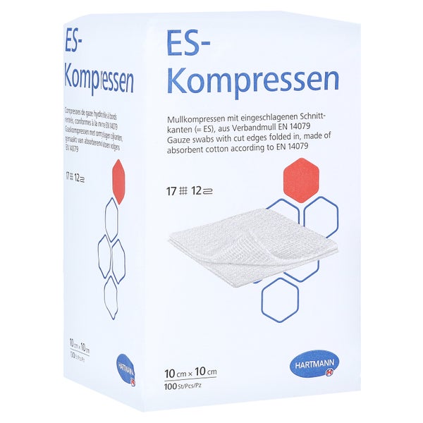 Es-kompressen Unsteril 10x10 cm 12fach 100 St