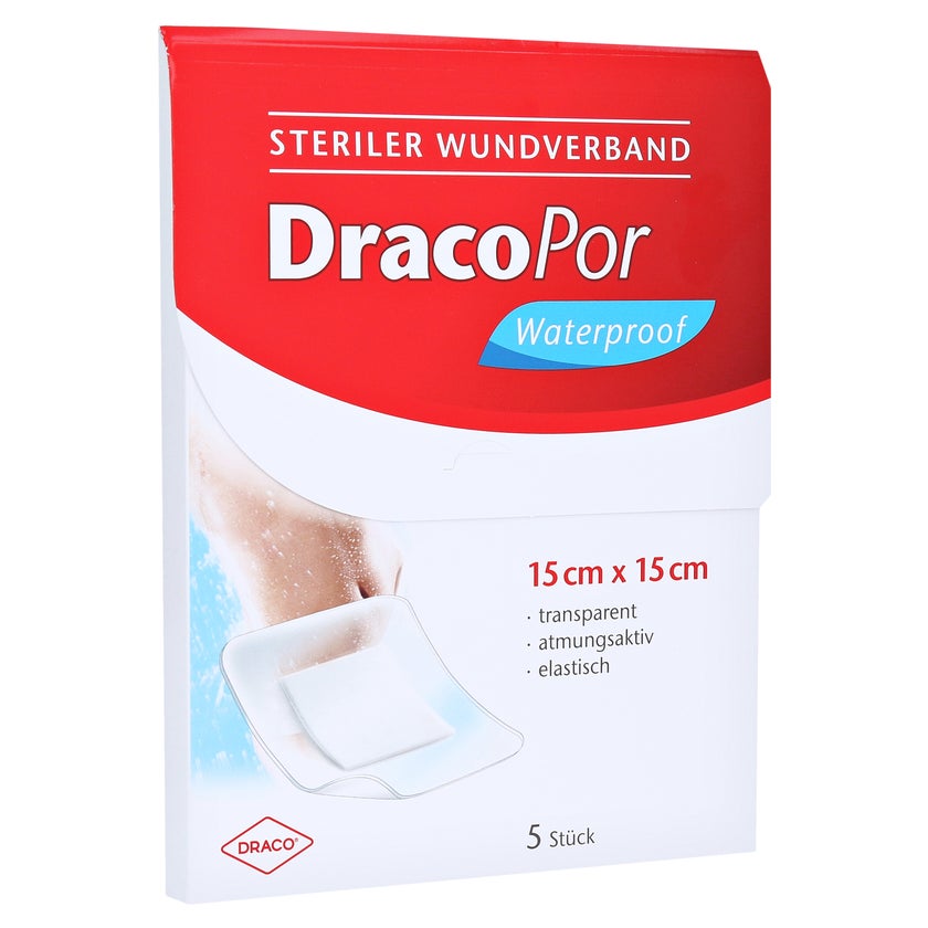 Dracopor Waterproof Wundverband 15x15 cm 5 St