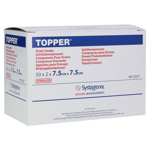 Topper Schlitzkompressen 7,5x7,5 cm steril 50X2 St