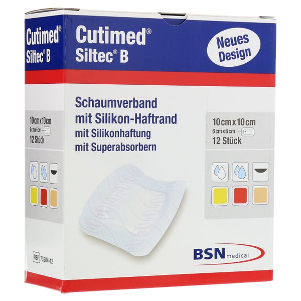 Cutimed Siltec B Schaumverb.10x10 cm m.H 12 St