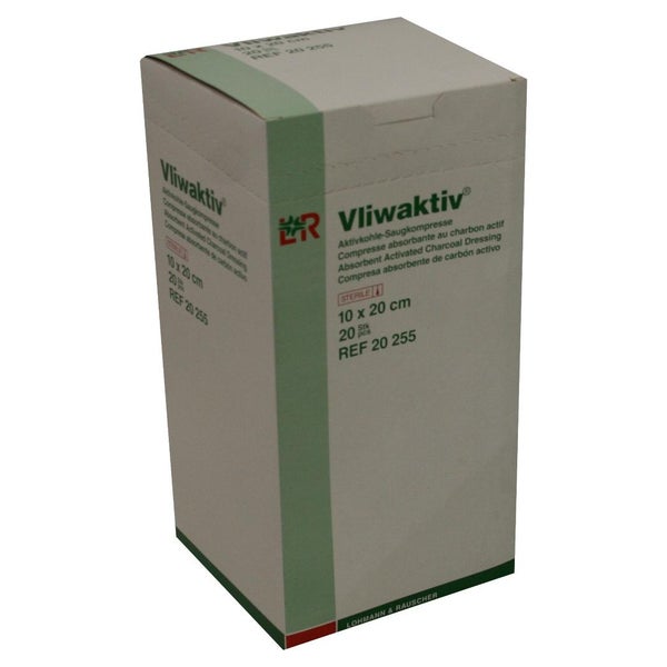 Vliwaktiv Aktivkohle-saugkomp.steril 10x 20 St