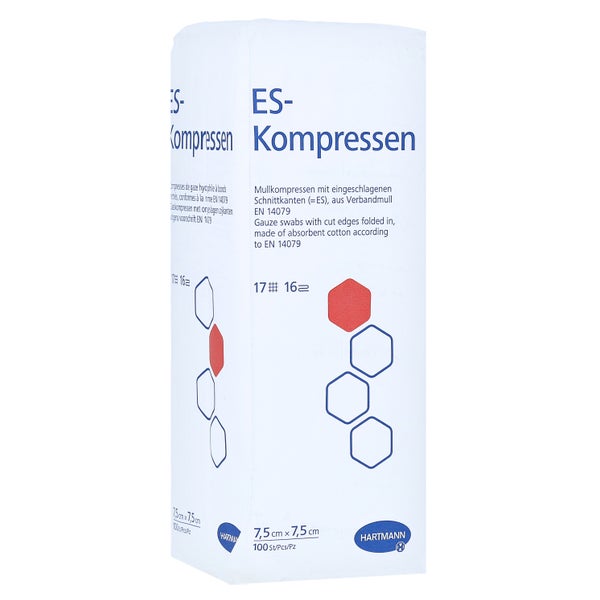Es-kompressen Unsteril 7,5x7,5 cm 16fach 100 St