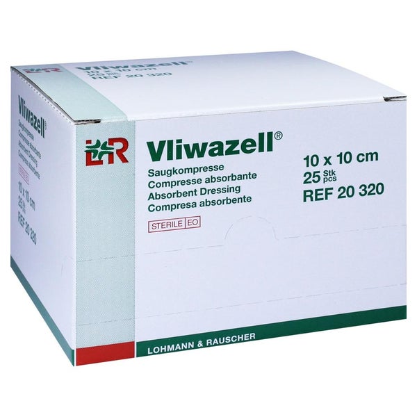 Lohmann Rauscher Vliwazell Saugkompresse steril - 10 x 10 cm 25 Stück 25 St