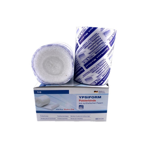 Holthaus Medical YPSIFORM Polsterbinden, hautfreundlich - 1 Packung = 6 Stück, Größe 10 cm x 3 m 6 St