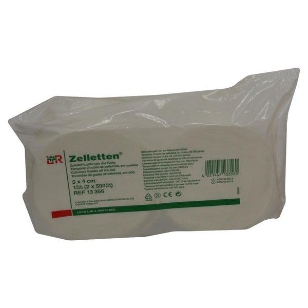 Zelletten Tupfer 4x5 cm unsteril Rolle 2X500 St