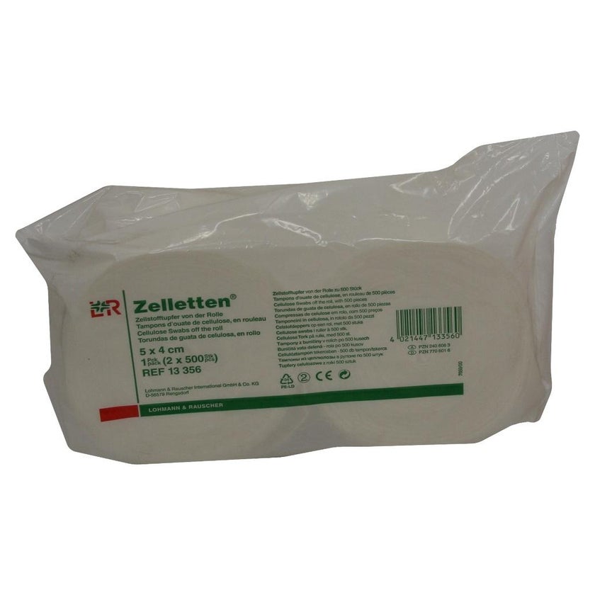Lohmann & Rauscher Zelletten Zellstofftupfer 5 x 4 cm unsteril 2 Rollen á 500 Stück 2X500 St