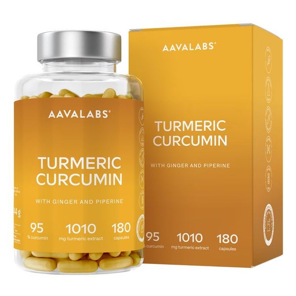 Aavalabs Kurkuma 95 % Curcumin + Piperin, 180 Kapseln 180 St