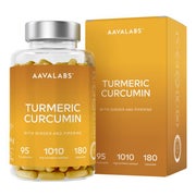 Aavalabs Kurkuma 95 % Curcumin + Piperin, 180 Kapseln 180 St