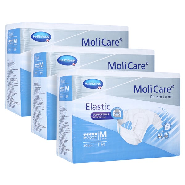 MoliCare Premium Elastic, 6 Tropfen, Gr. M, 85 - 120 cm Hüftumfang 3X30 St