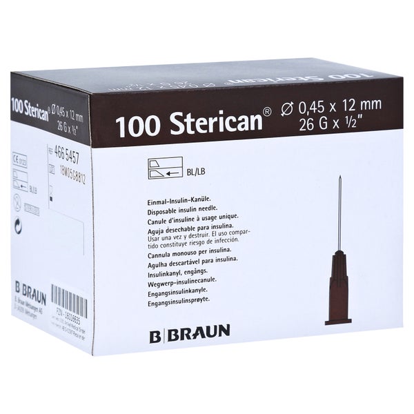 Sterican Ins.einm.kan.26 Gx1/2 0,45x12 m 100 St