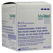 MaiMed Vlieskompressen steril 6-lagig 25 x 2 Stück - 5 x 5 cm 25X2 St