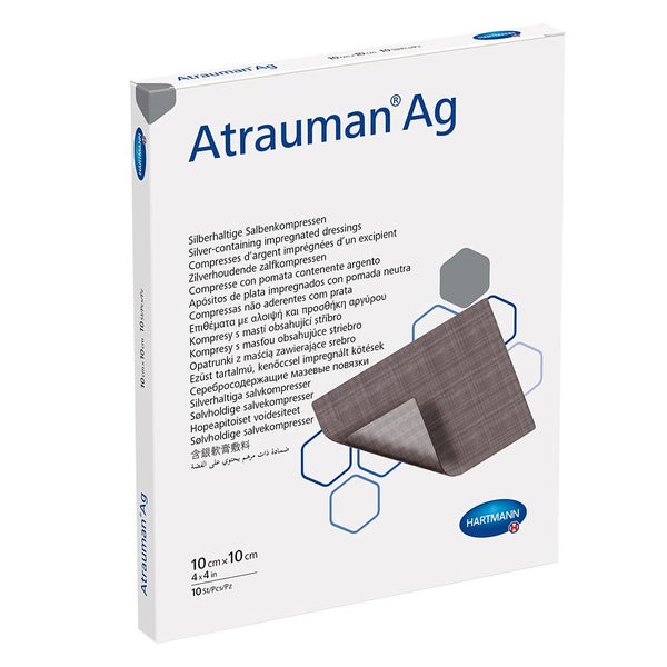 Atrauman Ag silberhaltige Salbenkompresse, steril - 10 x 10 cm 10 St