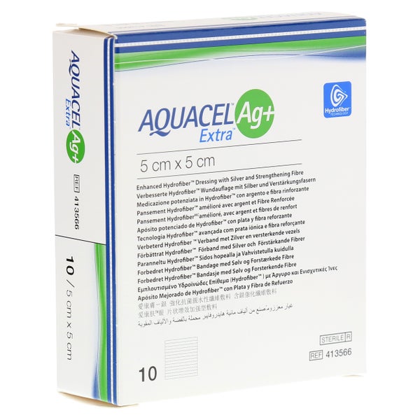 Aquacel Ag+ Extra 5x5 cm Kompressen 10 St