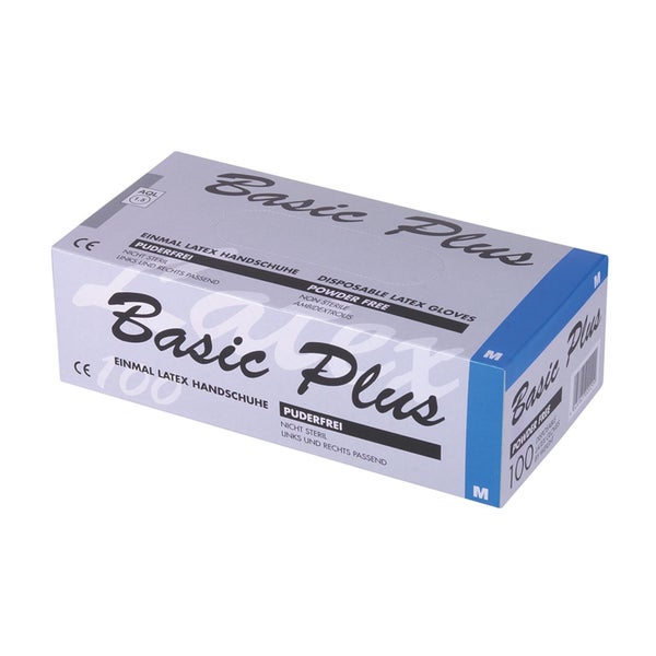 AMPri Basic Plus Latexhandschuhe puderfrei weiß 100 Stück - S 100 St