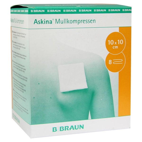 B.Braun Askina Mullkompressen 8-fach steril - 10 x 10 cm (25 x 2 Stck.) 25X2 St