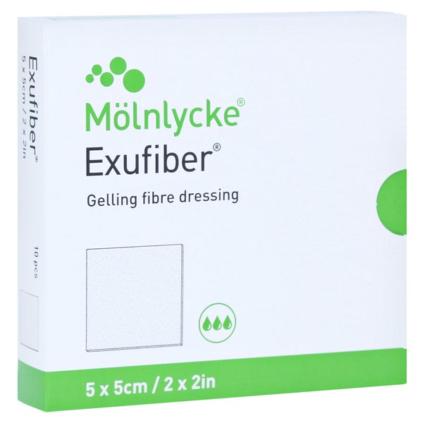Exufiber 5x5 cm Gel-Faserverband 10 St