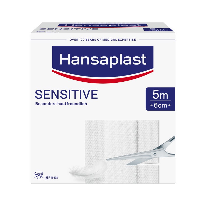 Hansaplast Sensitive Pflasterrolle, 5m x 6cm 1 St