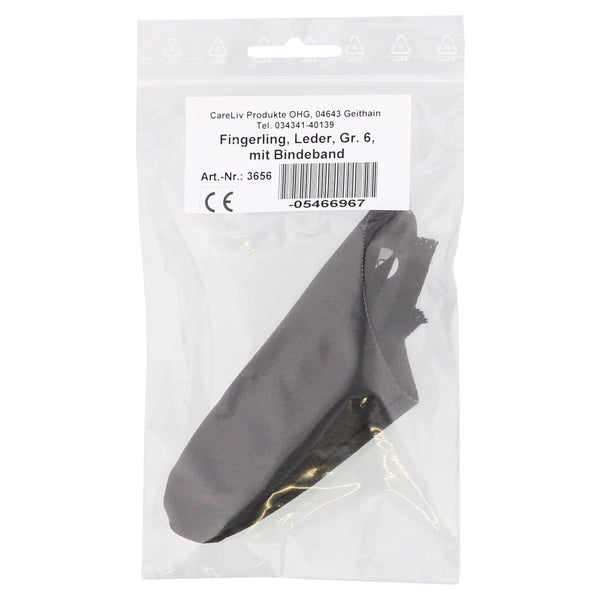 Fingerling Leder Gr.6 mit Bindeband 1 St