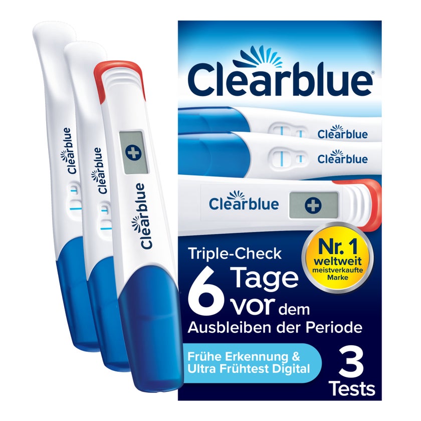 Clearblue Schwangerschaftstest TRIPLE CHECK ULTRA FRÜH 3er 3 St