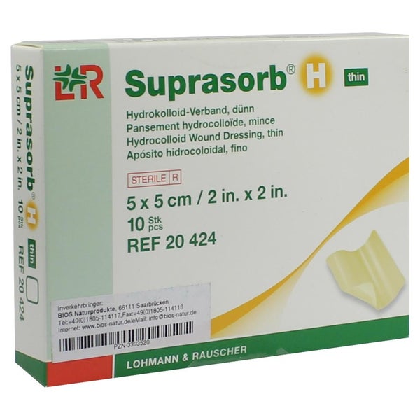 Suprasorb H Hydrokoll.verb.dünn 5x5 cm 10 St