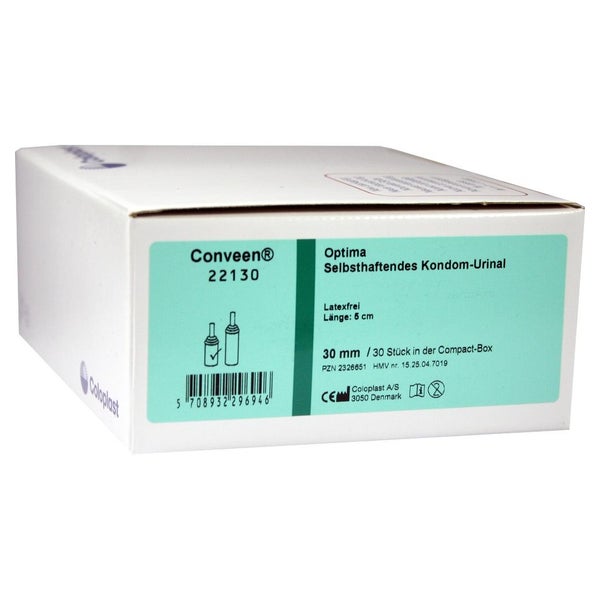 Conveen Optima kürzere Länge Urinal Kondom, 5 cm lang, 30 mm 30 St