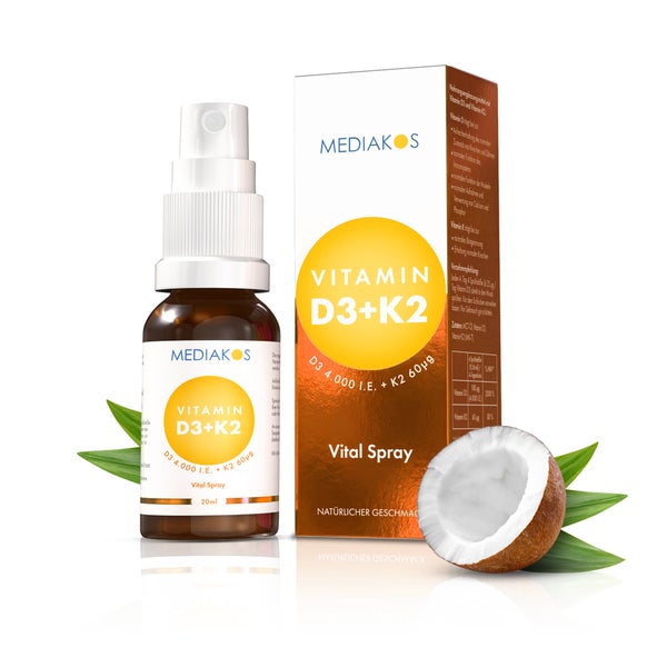 Mediakos® Vitamin D3 + K2 4000 I.E. / 60 µg Vital Spray 20 ml