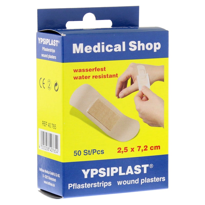 Holthaus Medical YPSIPLAST Pflasterstrips wasserfest (50 Strips) - 2,5 x 7,2 cm 50 St