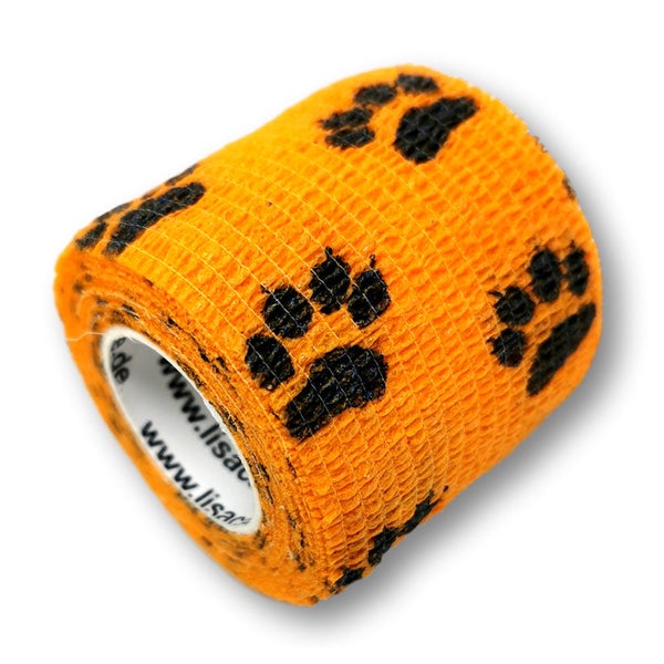 LisaCare selbstklebender Verband - Pfote Orange - 5cmx4,5cm 1 St